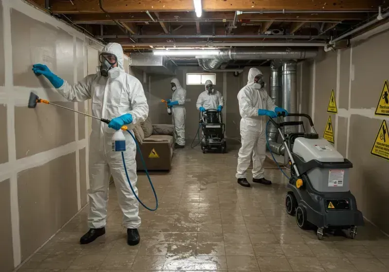 Basement Moisture Removal and Structural Drying process in Jasper, AL